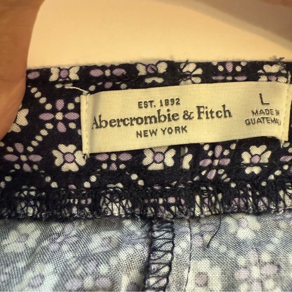 Abercrombie & Fitch Blue White Pull On Stretch Waist Lightweight Joggers Pants - Picture 4 of 11